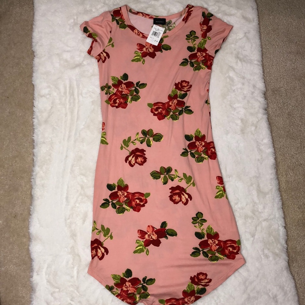 Pink Rose Bodycon Dress